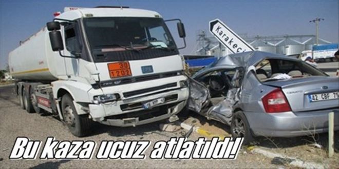  Karakeçili´de trafik  kazası: 2 yaralı