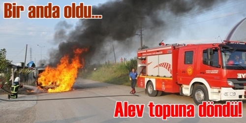 Kırıkkale`de minibüs yangını