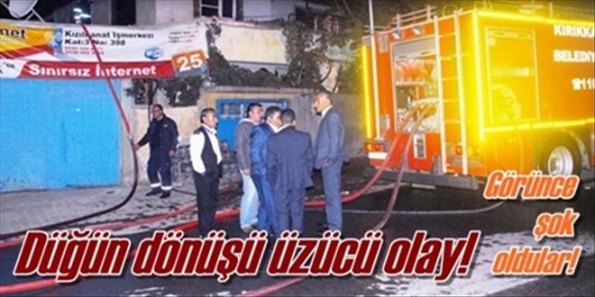 Yangın, gelin ve damadın  mutluluğuna gölge düşürdü!