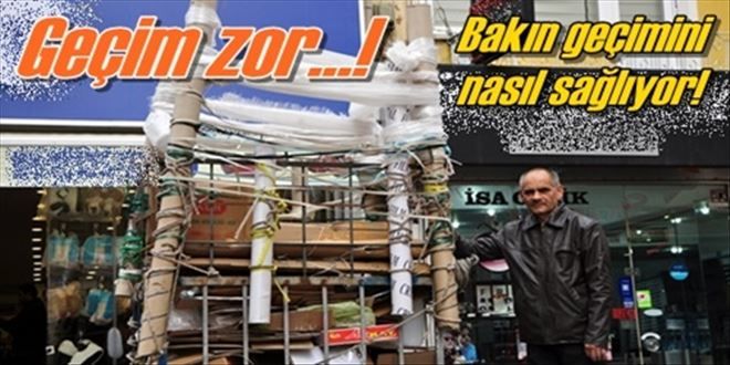 Ekmeğini kartondan kazanıyor