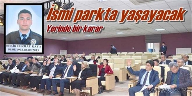 Şehit Kaya´nın ismi parka verildi