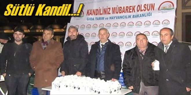 Kandilde süt dağıttılar