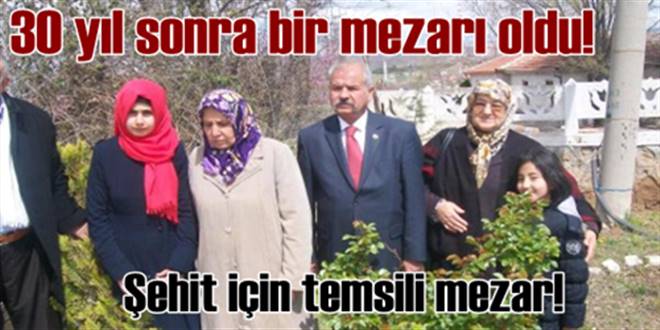 Şehit için temsili mezar!