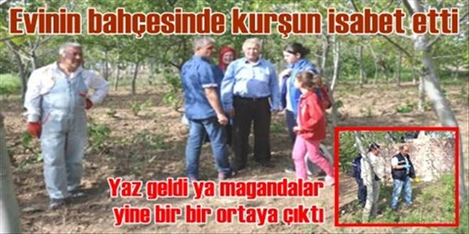 Evinin bahçesinde kurşun isabet etti