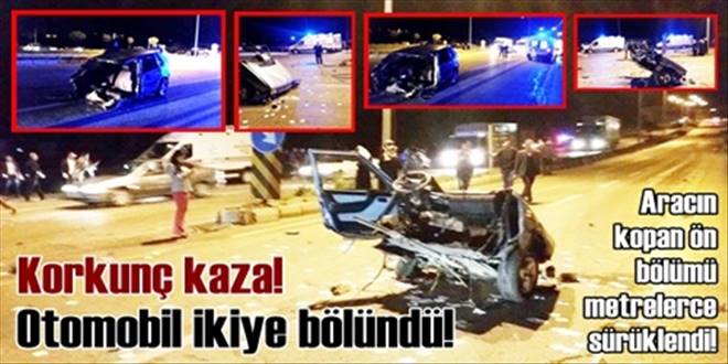 Otomobil ikiye bölündü!