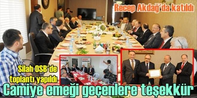 Camiye emeği geçenlere teşekkür