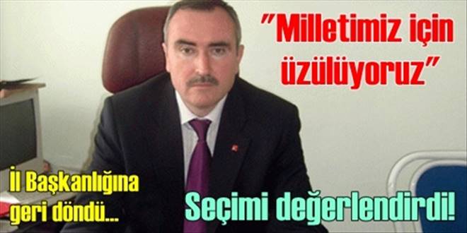  Üzüntümüz milletimiz adınadır