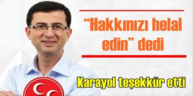 Karayol teşekkür etti