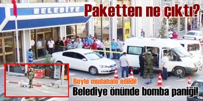 BELEDİYE ÖNÜNDE ŞÜPHELİ PAKET