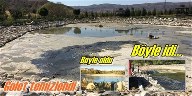 Gölet tamamen temizlendi