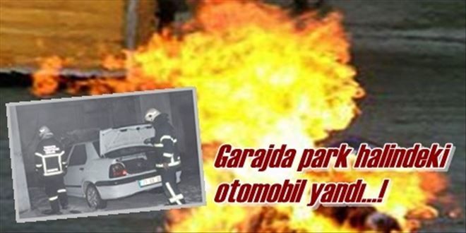 Otoparktaki araç yandı!