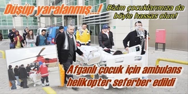 Ambulans helikopter  Afgan çocuk için havalandı