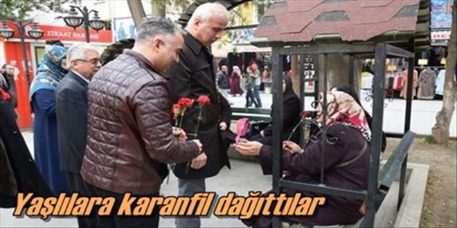 Emeklilere karanfil verdi