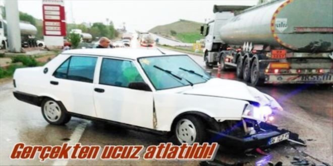 Tır ile otomobil  çarpıştı: 2 yaralı