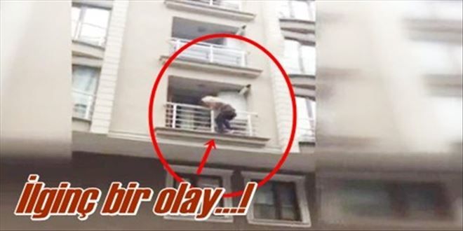 Eşiyle kavga etti, balkondan atladı!