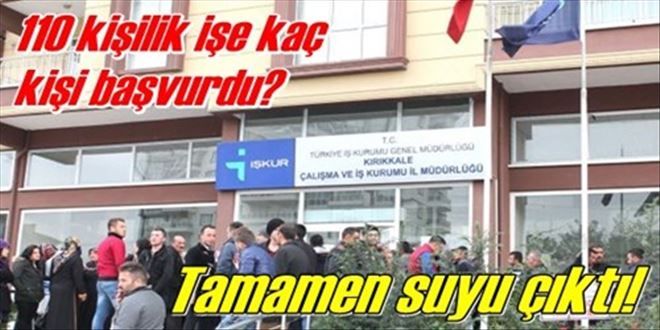 110 KİŞİLİK İŞE 1156 BAŞVURU