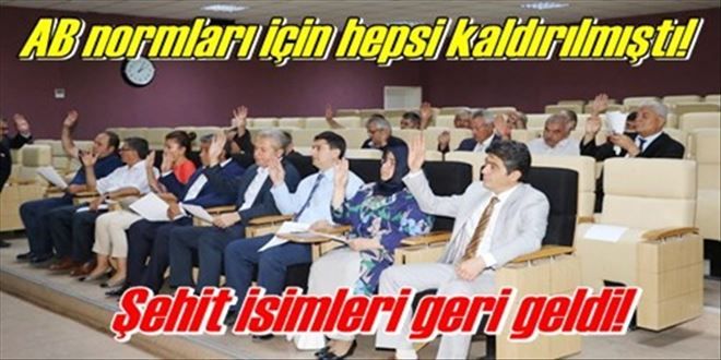 Şehitlerimizin ismi Cadde  ve Sokaklarımızda yaşatılacak
