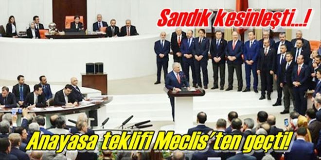 Anayasa değişikliği teklifi  339 oyla kabul edildi