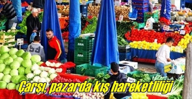 Çarşı, pazarda kış hareketliliği