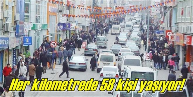 Her kilometrede 58 kişi yaşıyor!