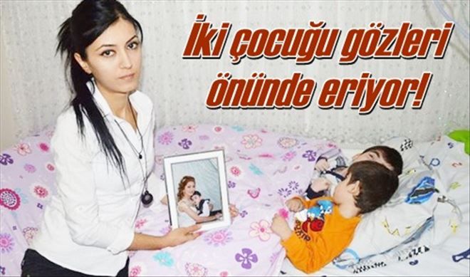 İki çocuğu gözleri önünde eriyor!