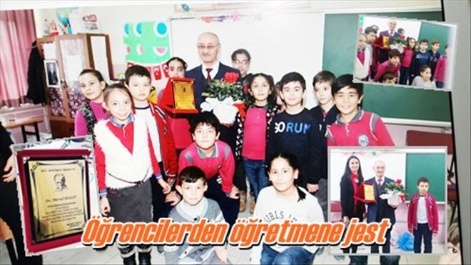 Öğrencilerden öğretmene jest