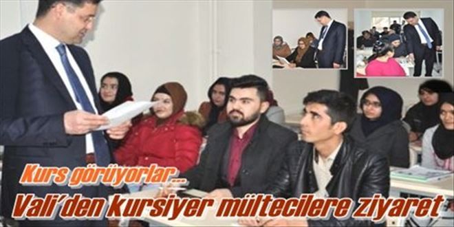 Vali mülteci kurslarını ziyaret etti