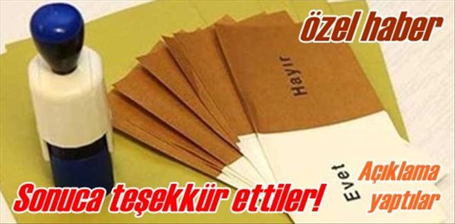 Sonuca teşekkür ettiler