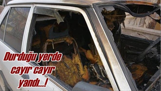 Otomobil yandı!