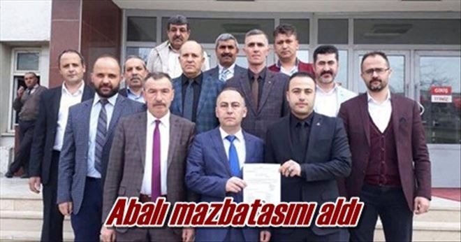 Abalı mazbatasını aldı