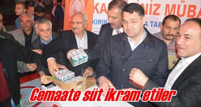 Kandilde süt dağıttılar