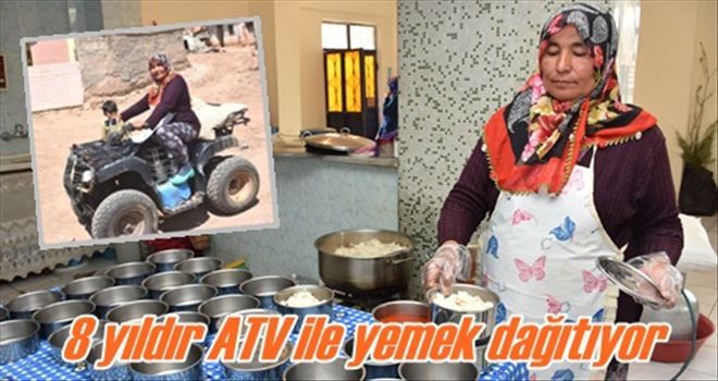 Fadime teyzeden yaşlılara  ATV ile yemek servisi 
