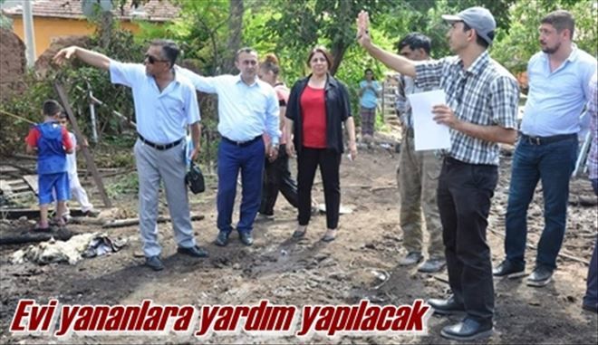 Evi yananlara yardım yapılacak