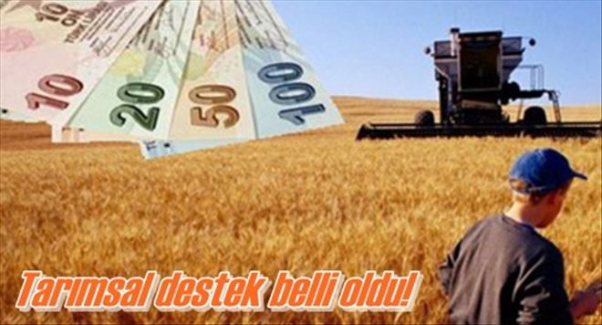 Tarımsal destek belli oldu!