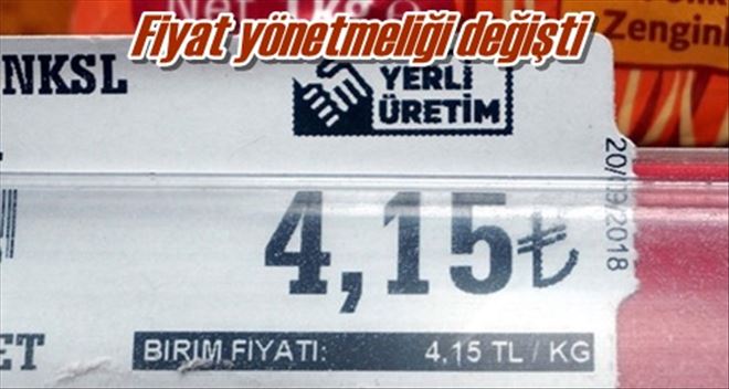 Fiyat yönetmeliği değişti