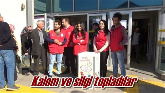 Kalem ve silgi topladılar