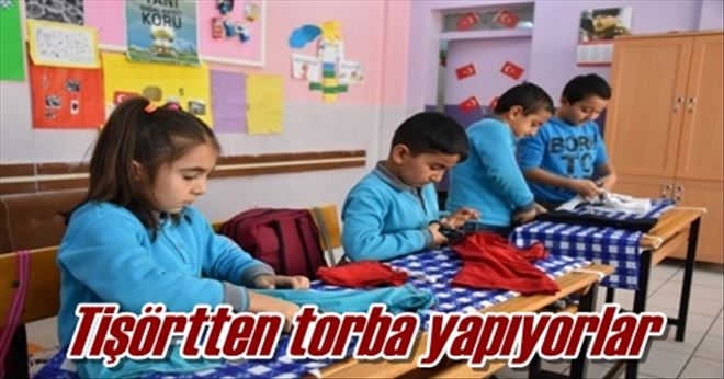 Tişörtten torba yapıyorlar