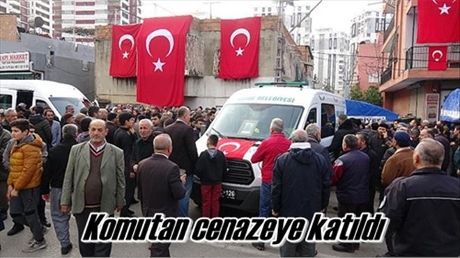 Komutan cenazeye katıldı