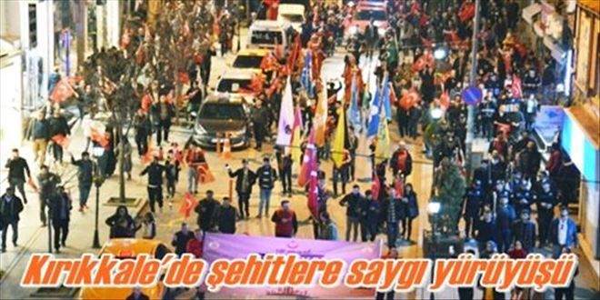 Kırıkkale´de şehitlere saygı yürüyüşü