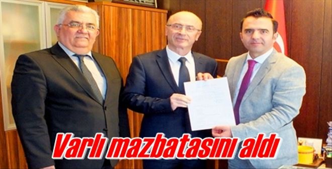 Varlı mazbatasını aldı