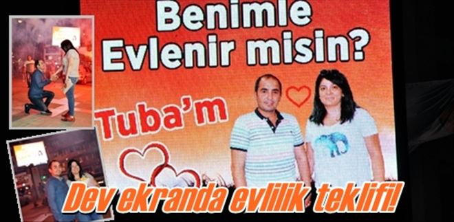 Dev ekranda evlilik teklifi!