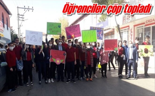 Öğrenciler çöp topladı