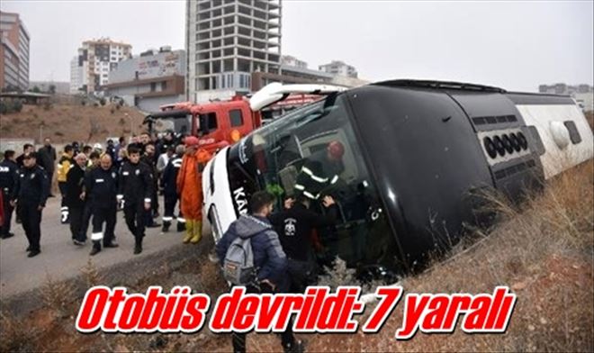 Otobüs devrildi: 7 yaralı