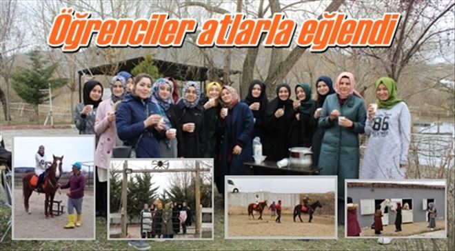 Öğrenciler atlarla eğlendi