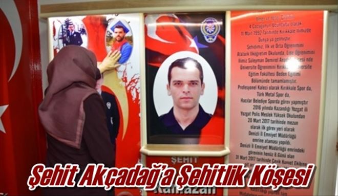 Şehit Akçadağ´a Şehitlik Köşesi