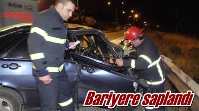 Bariyere saplandı