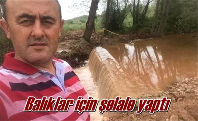 Balıklar için şelale yaptı