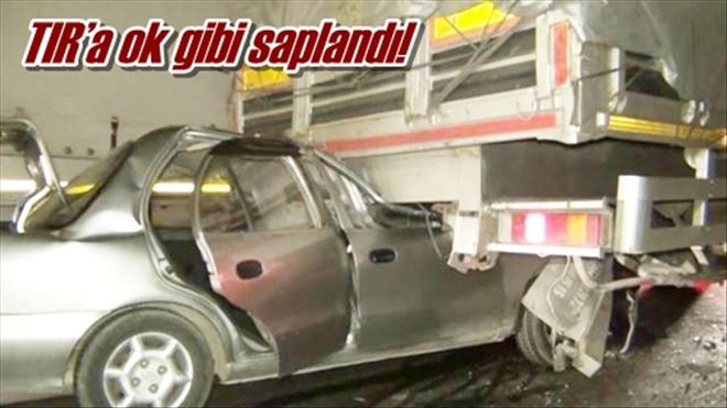 TIR´a ok gibi saplandı!