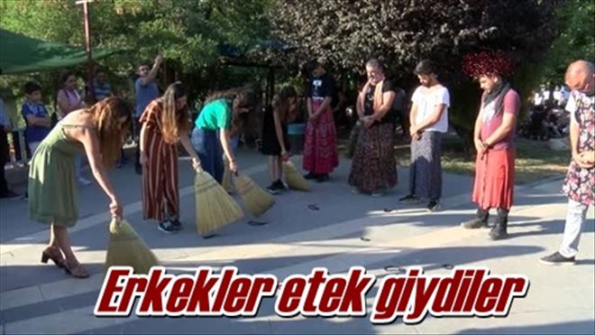 Erkekler etek giydiler