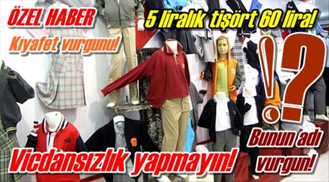 5 liralık tişört 60 lira!